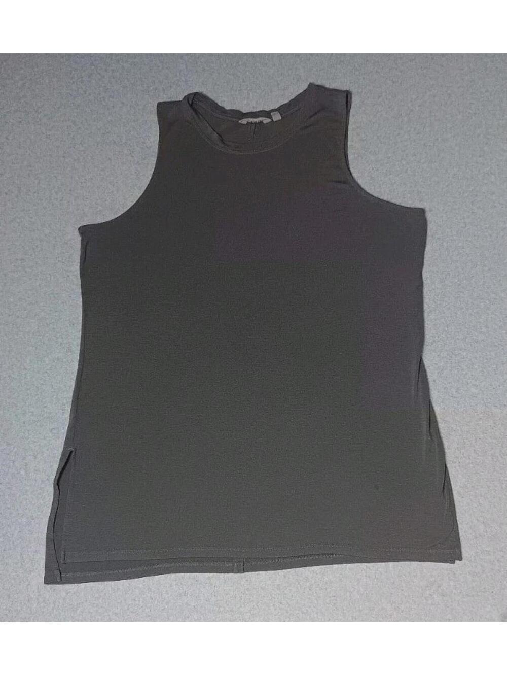 Athleta Sleeveless Long Tank Top Womens Size Large Gray Grey athletic Workout...